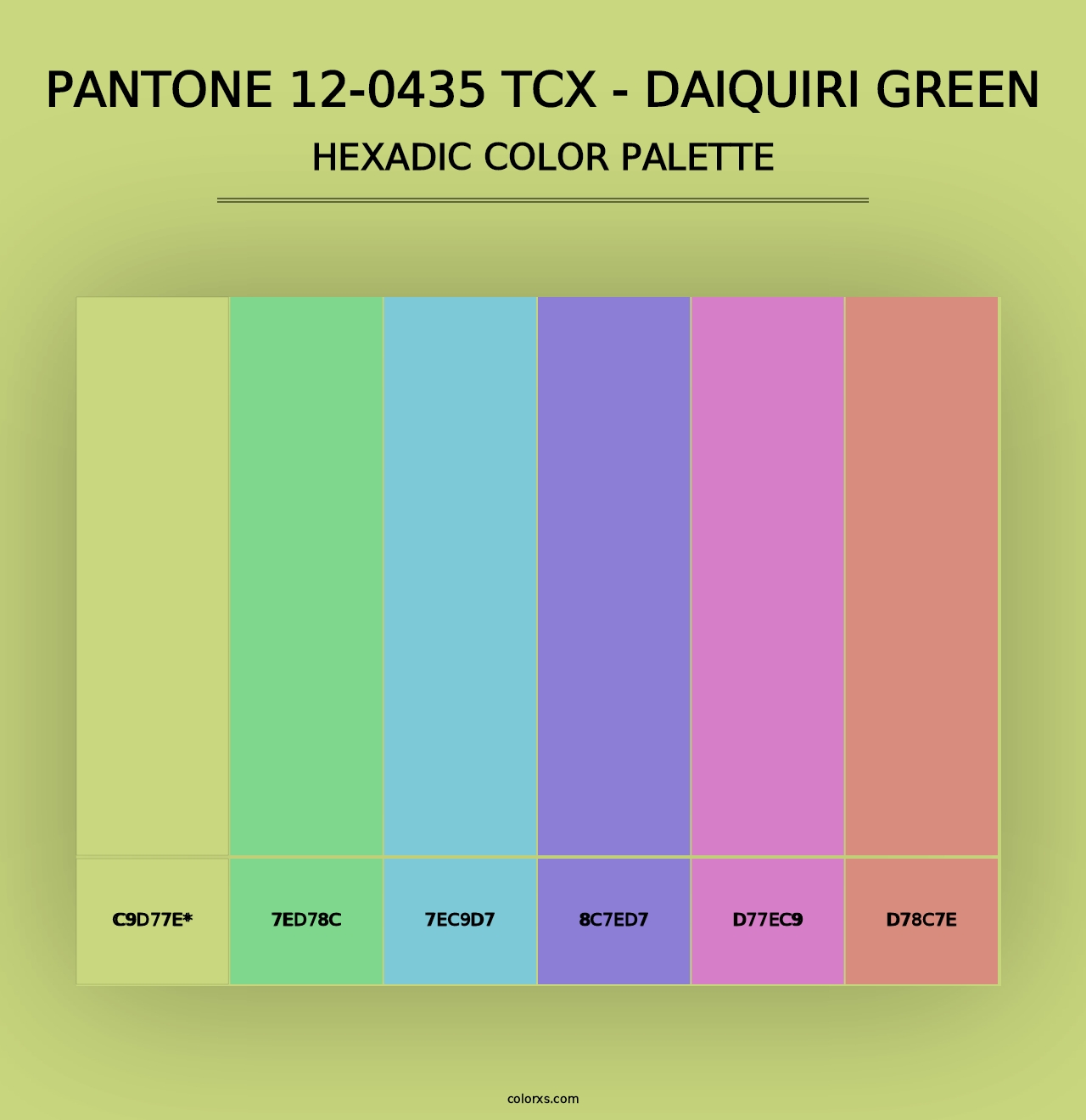 PANTONE 12-0435 TCX - Daiquiri Green - Hexadic Color Palette