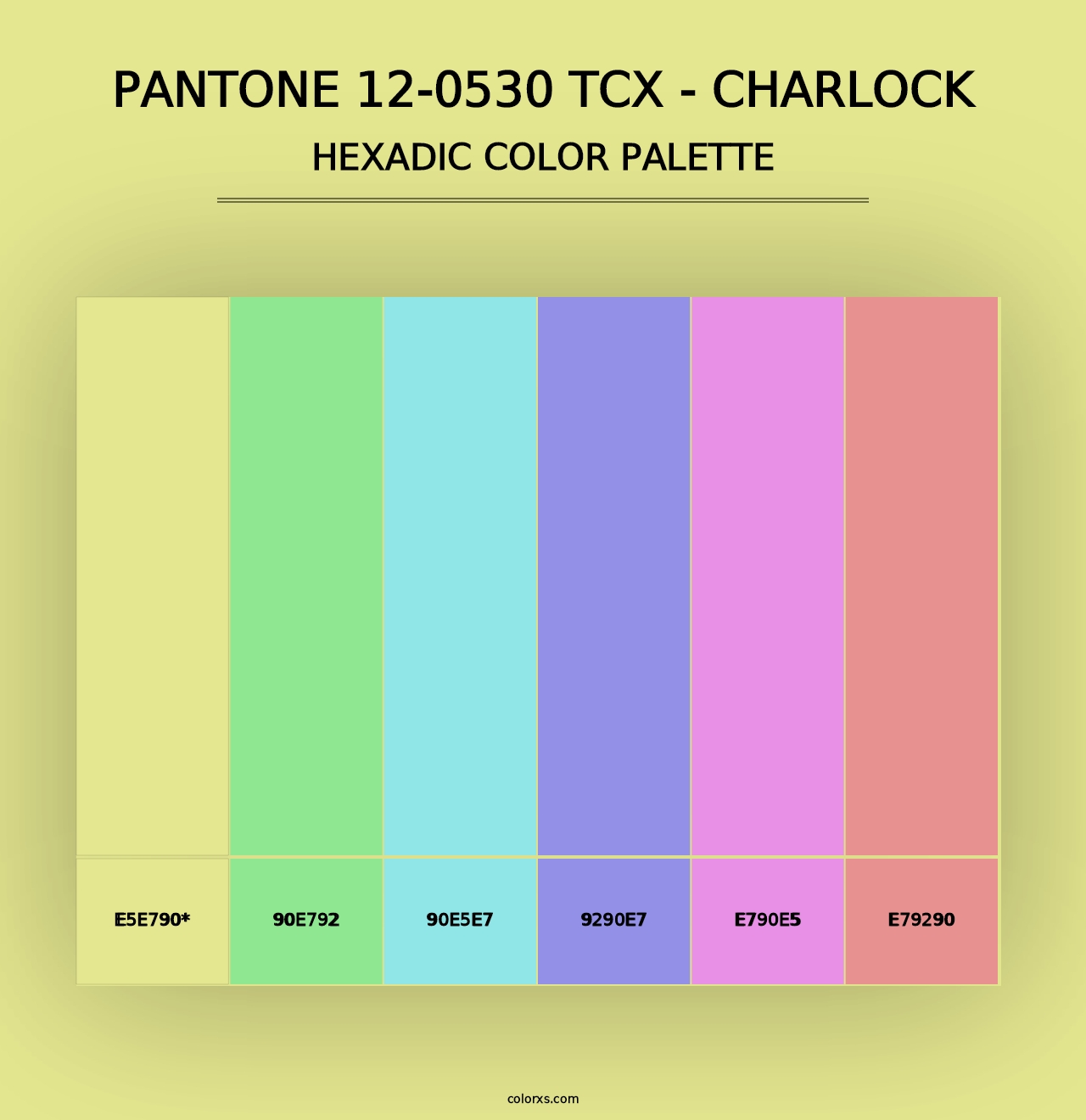 PANTONE 12-0530 TCX - Charlock - Hexadic Color Palette