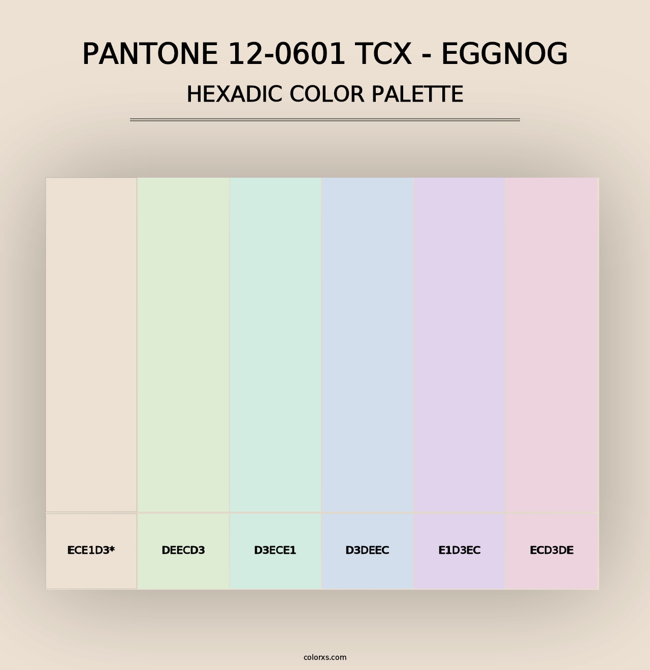 PANTONE 12-0601 TCX - Eggnog - Hexadic Color Palette