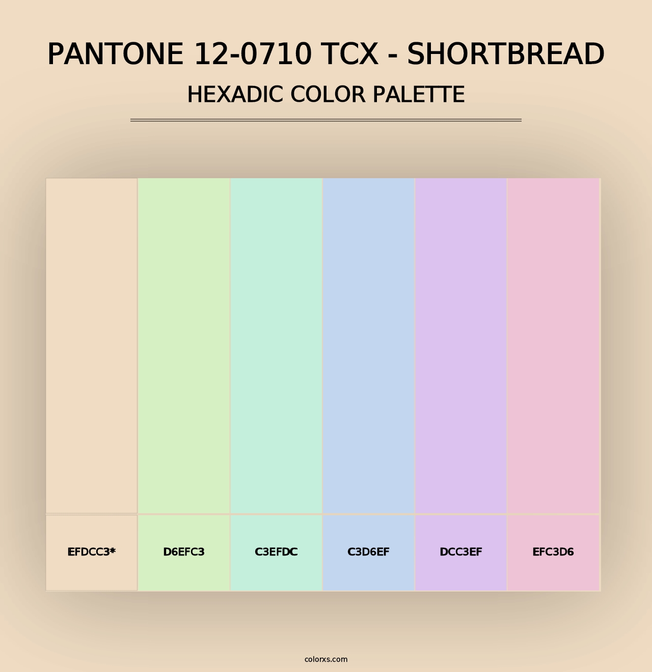 PANTONE 12-0710 TCX - Shortbread - Hexadic Color Palette