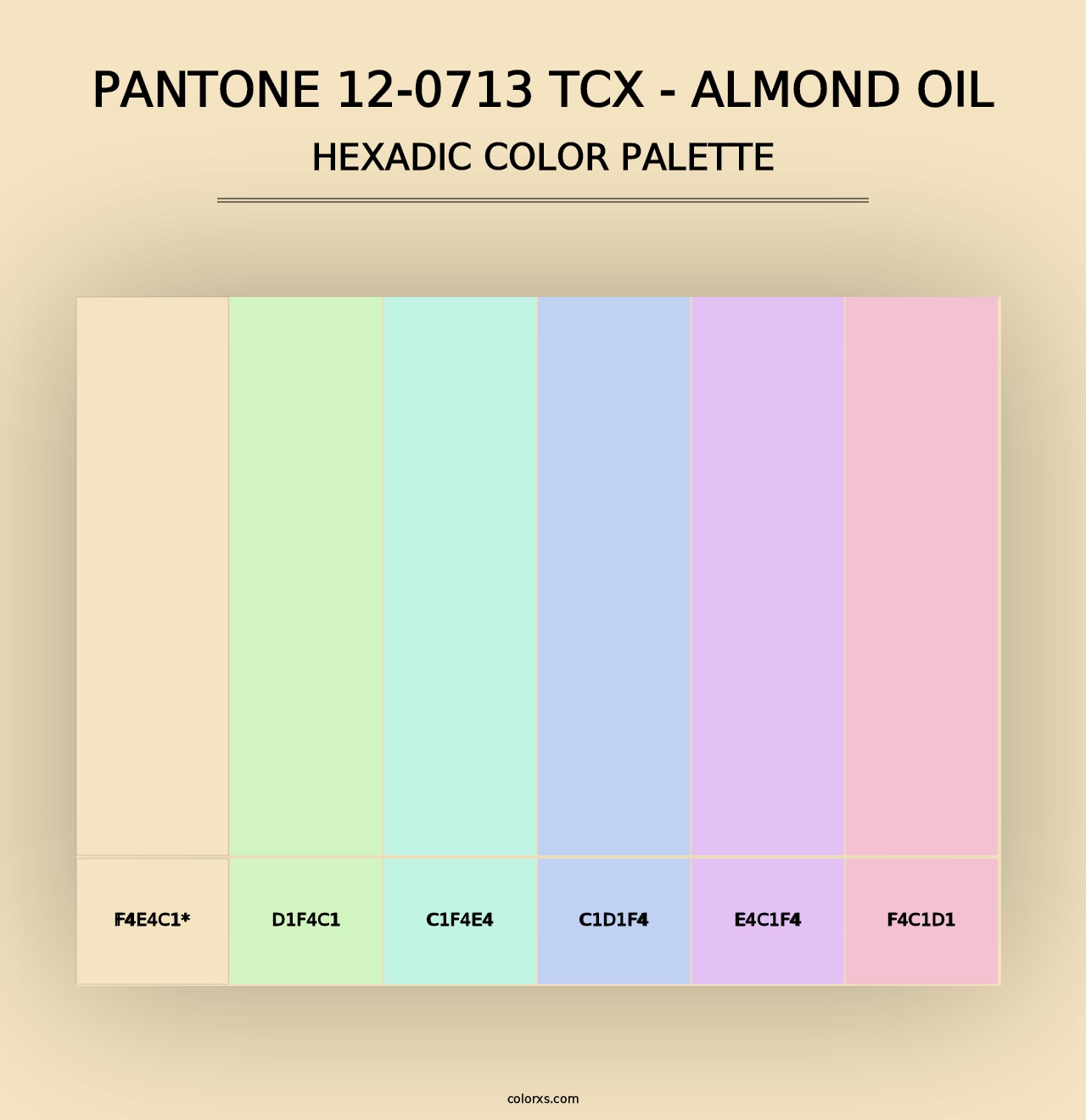 PANTONE 12-0713 TCX - Almond Oil - Hexadic Color Palette