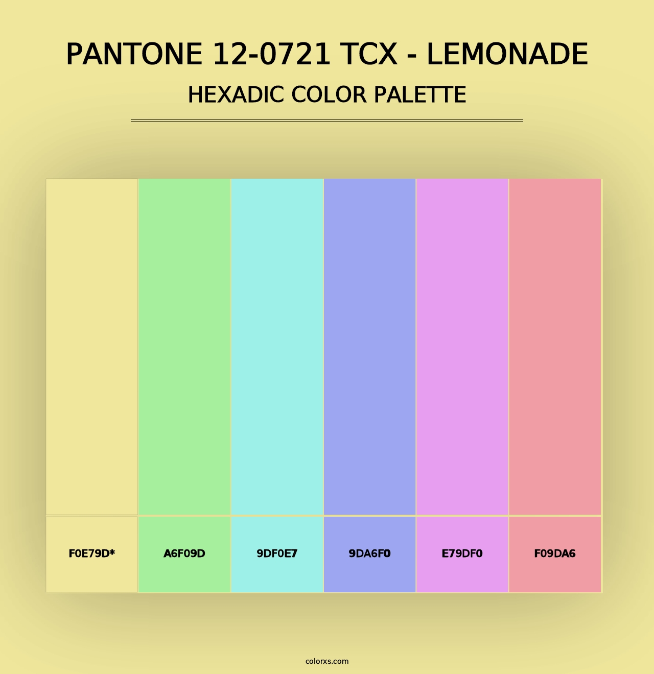 PANTONE 12-0721 TCX - Lemonade - Hexadic Color Palette