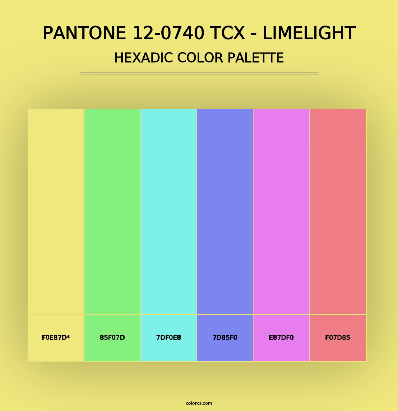 PANTONE 12-0740 TCX - Limelight - Hexadic Color Palette