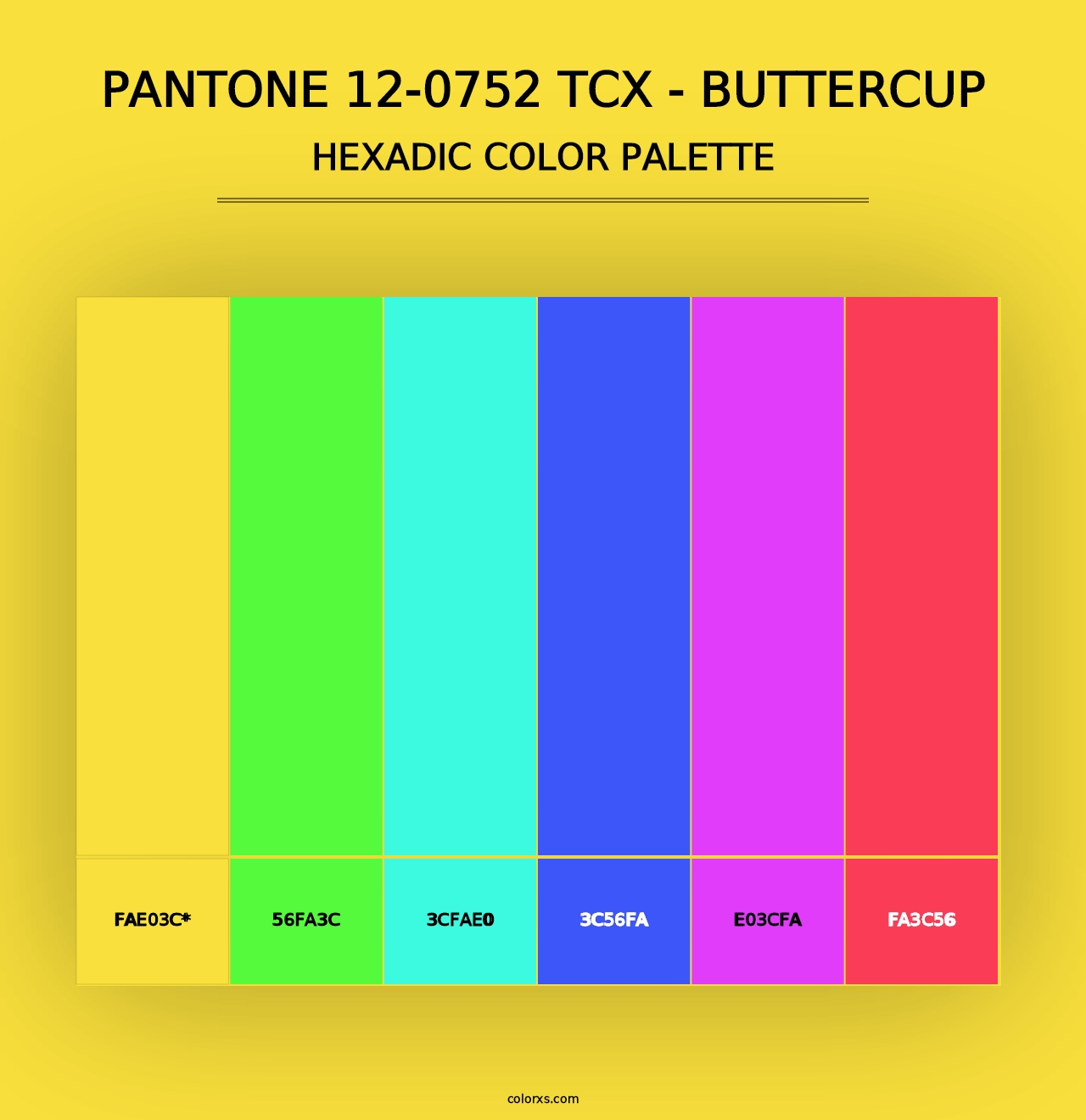 PANTONE 12-0752 TCX - Buttercup - Hexadic Color Palette