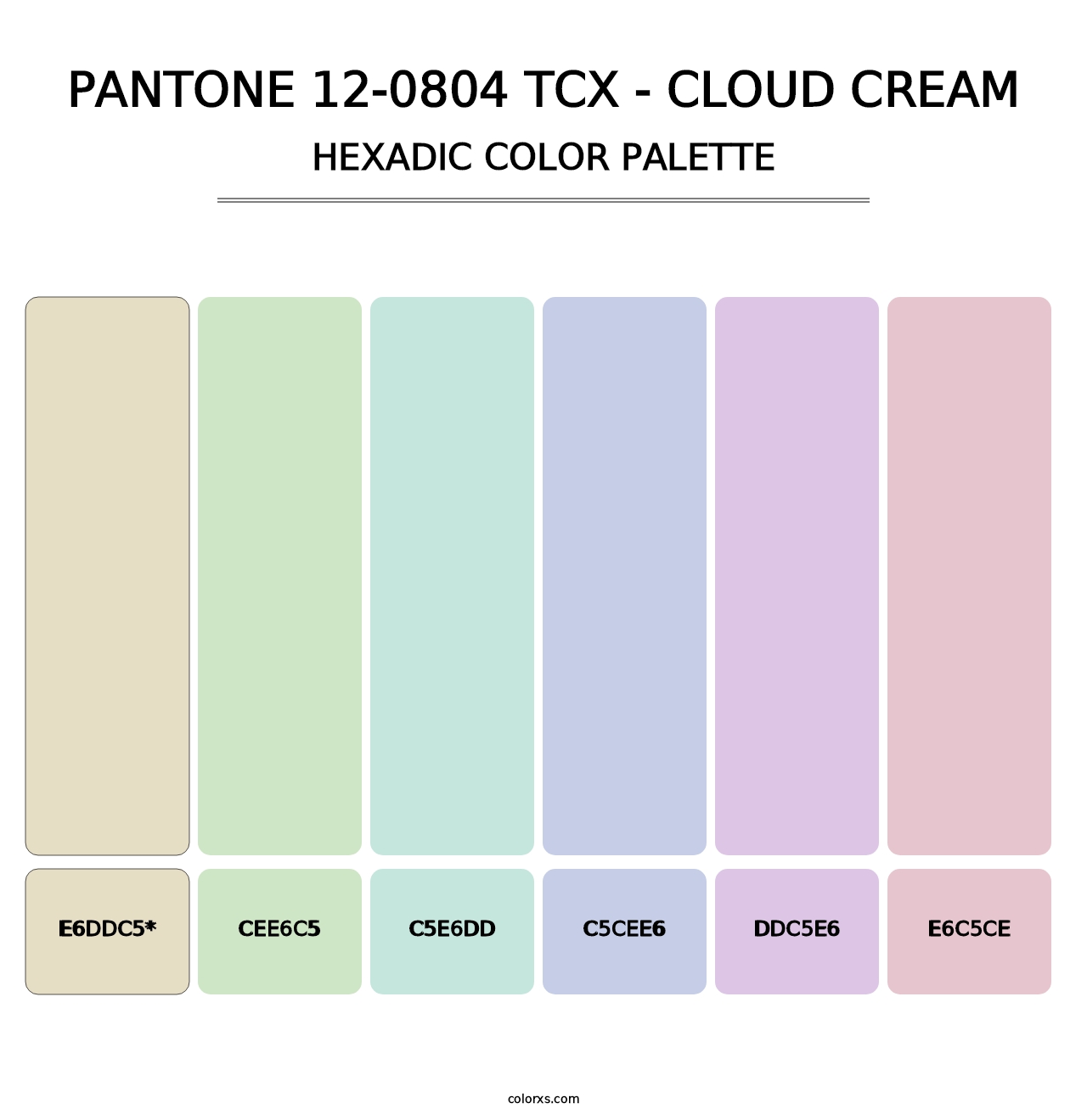 PANTONE 12-0804 TCX - Cloud Cream - Hexadic Color Palette