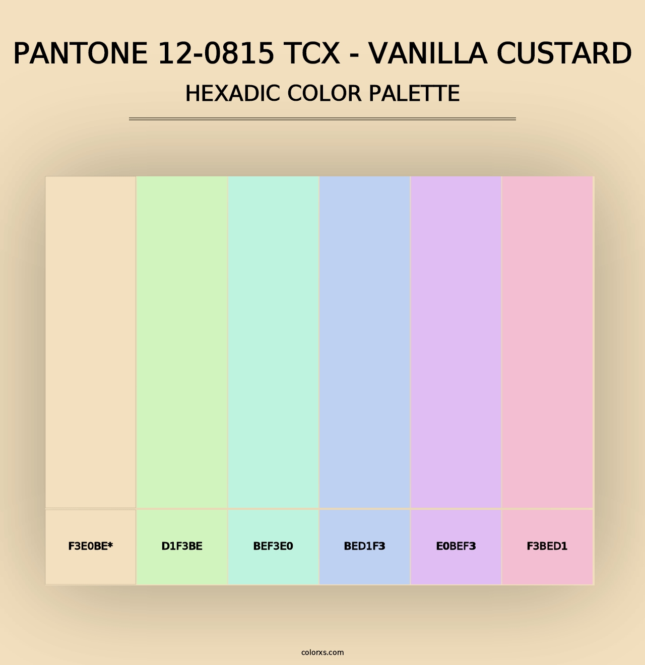 PANTONE 12-0815 TCX - Vanilla Custard - Hexadic Color Palette