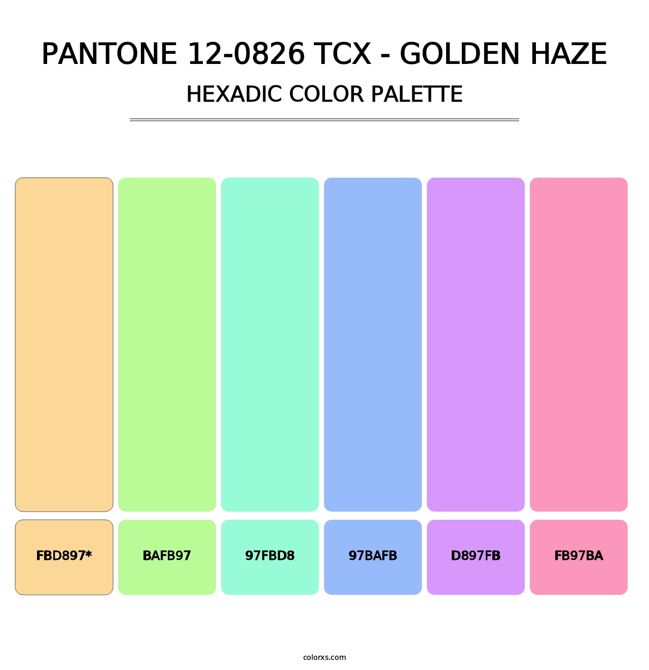 PANTONE 12-0826 TCX - Golden Haze - Hexadic Color Palette