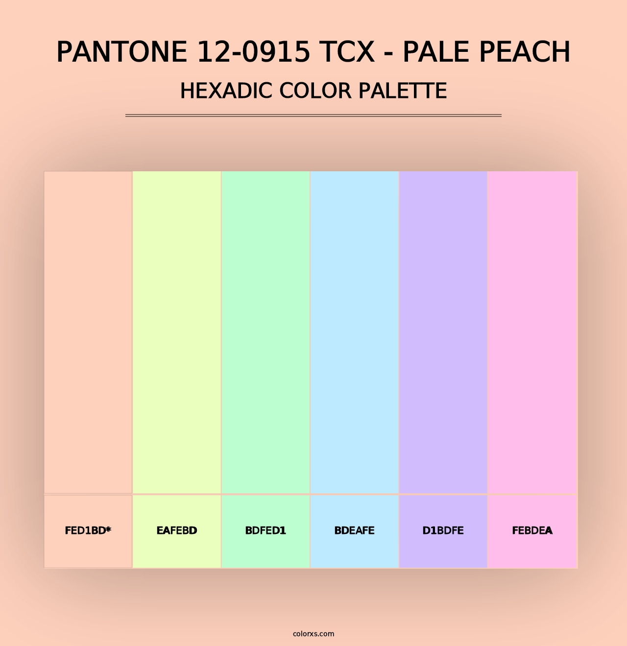 PANTONE 12-0915 TCX - Pale Peach - Hexadic Color Palette