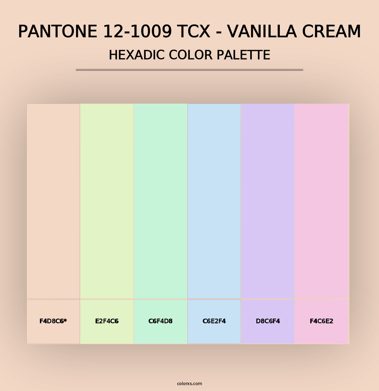 PANTONE 12-1009 TCX - Vanilla Cream - Hexadic Color Palette