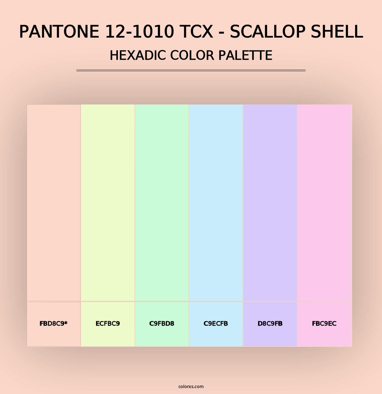 PANTONE 12-1010 TCX - Scallop Shell - Hexadic Color Palette