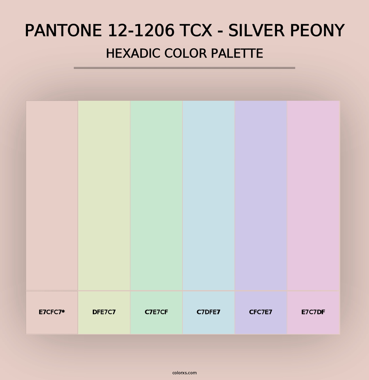 PANTONE 12-1206 TCX - Silver Peony - Hexadic Color Palette