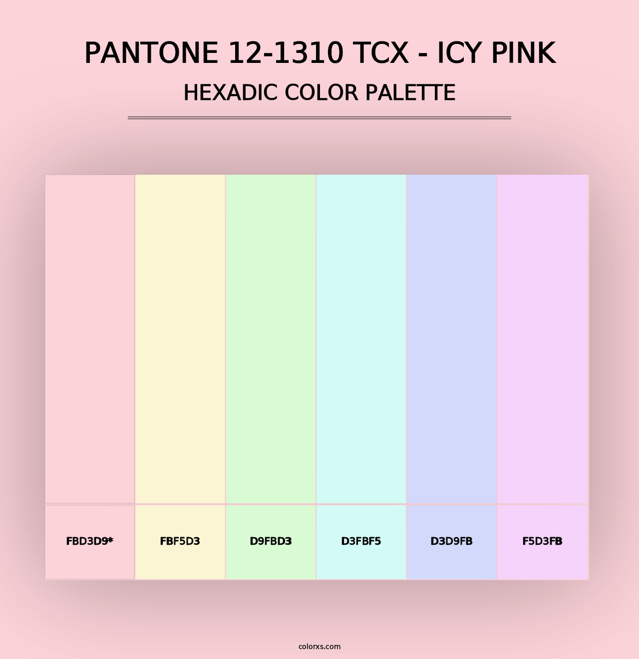 PANTONE 12-1310 TCX - Icy Pink - Hexadic Color Palette