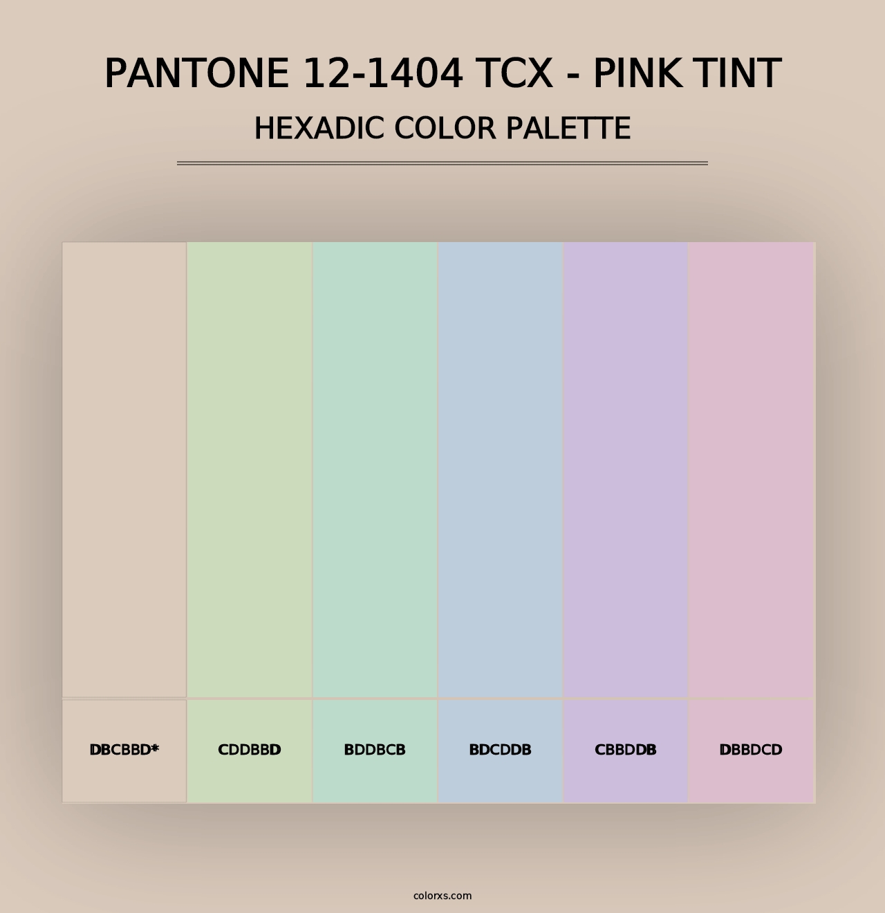 PANTONE 12-1404 TCX - Pink Tint - Hexadic Color Palette