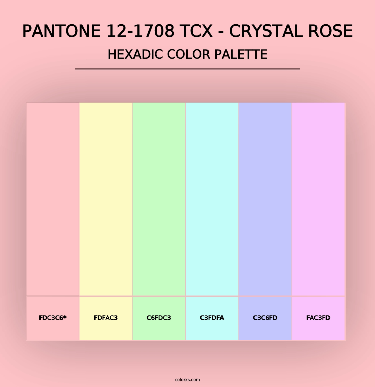 PANTONE 12-1708 TCX - Crystal Rose - Hexadic Color Palette