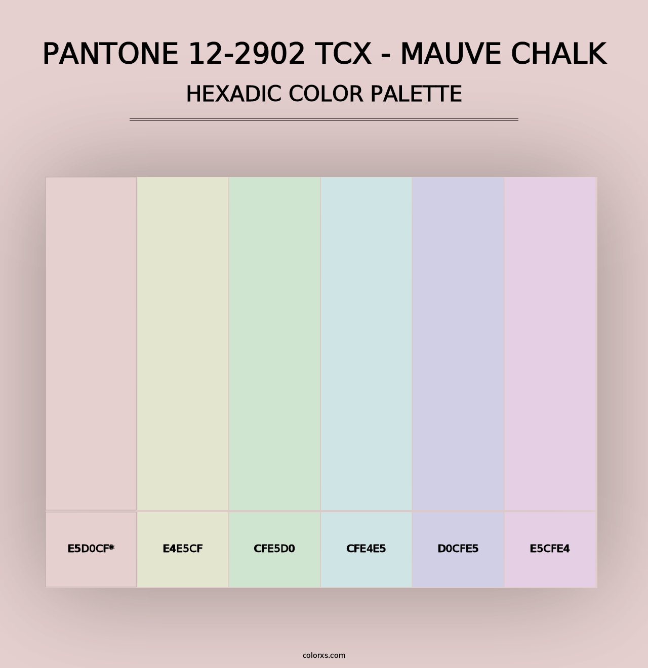 PANTONE 12-2902 TCX - Mauve Chalk - Hexadic Color Palette