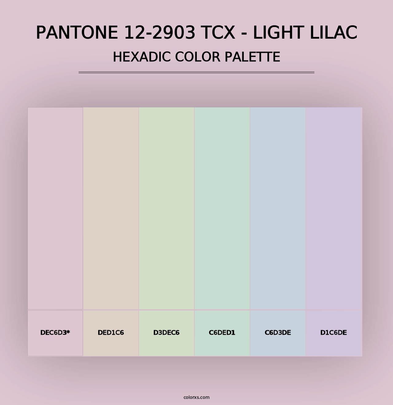 PANTONE 12-2903 TCX - Light Lilac - Hexadic Color Palette