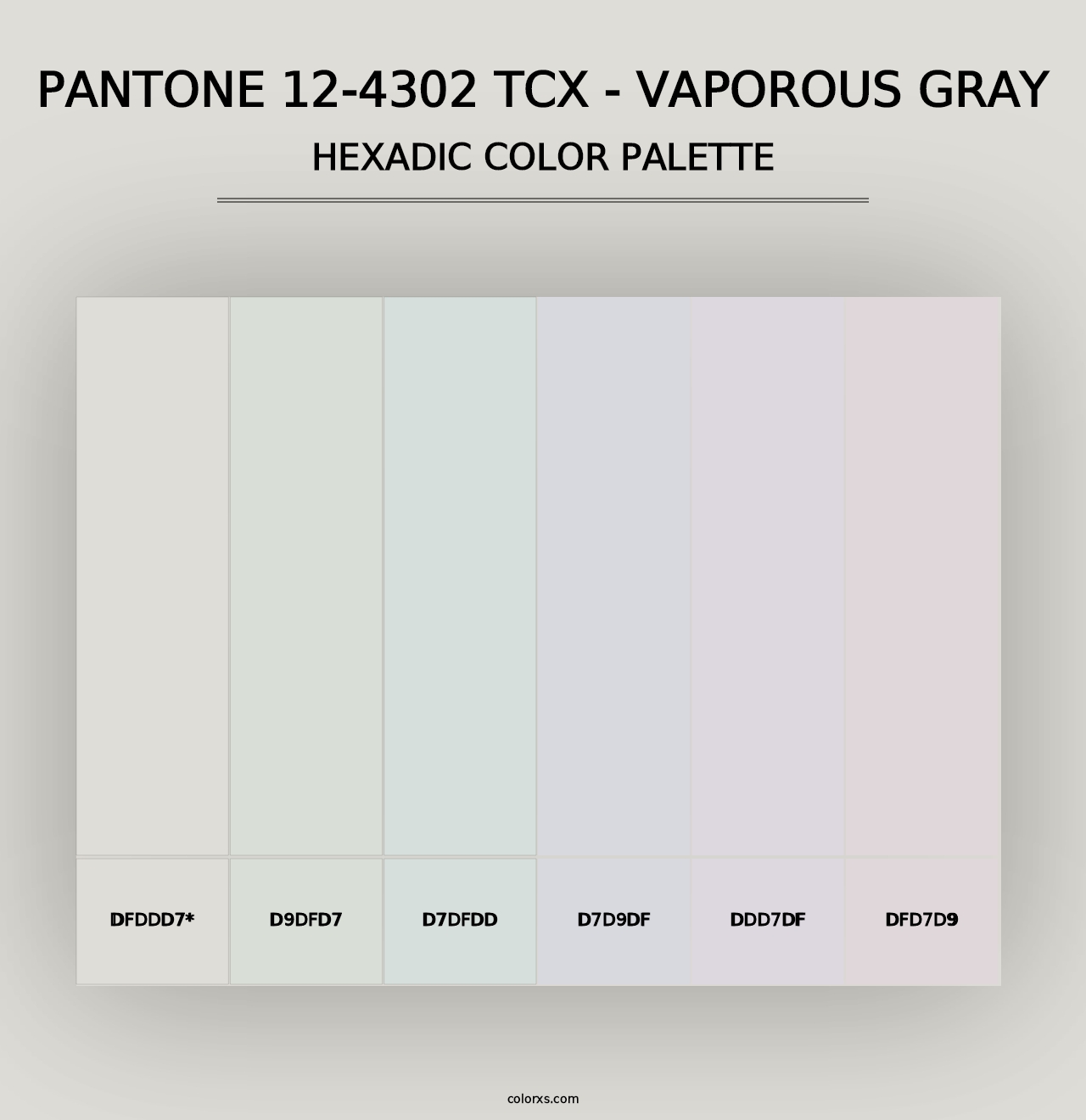 PANTONE 12-4302 TCX - Vaporous Gray - Hexadic Color Palette