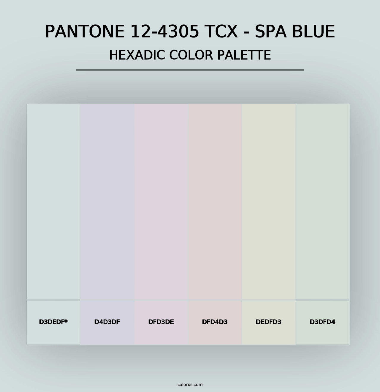 PANTONE 12-4305 TCX - Spa Blue - Hexadic Color Palette