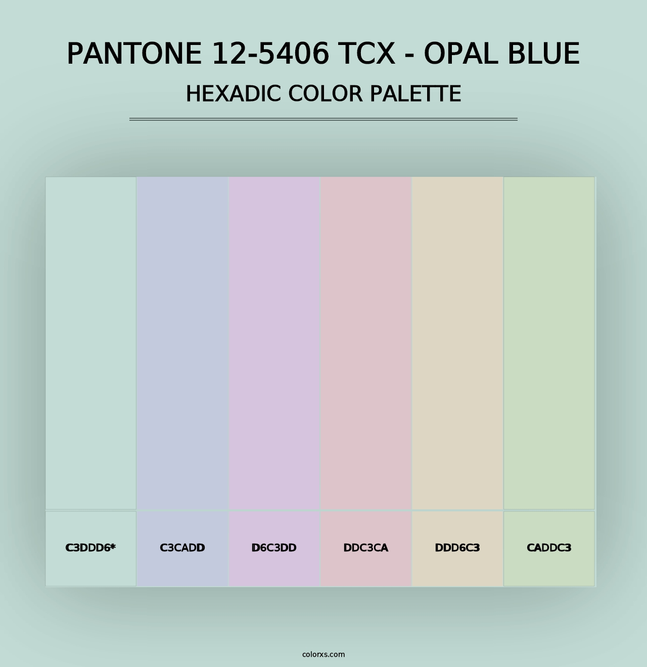 PANTONE 12-5406 TCX - Opal Blue - Hexadic Color Palette