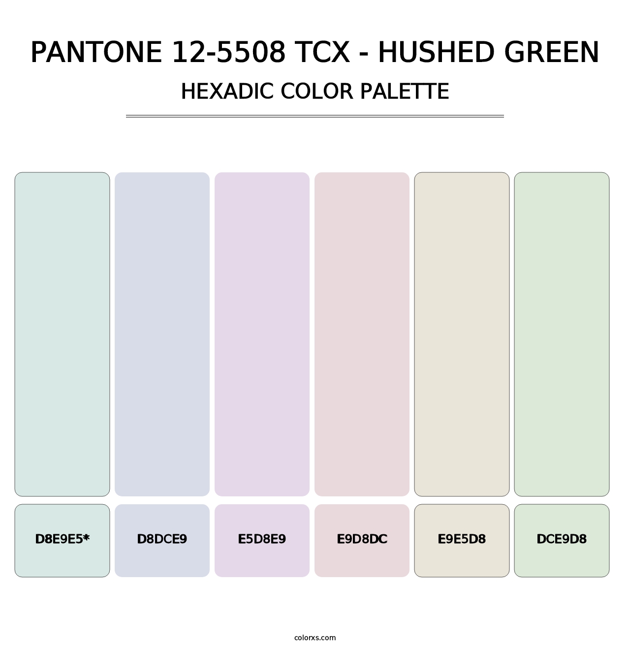 PANTONE 12-5508 TCX - Hushed Green - Hexadic Color Palette