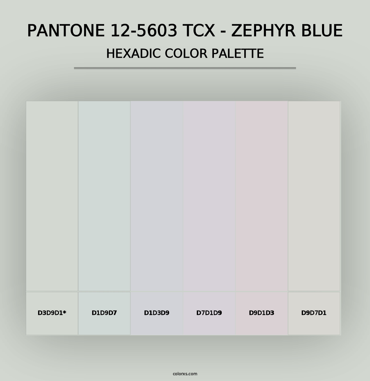 PANTONE 12-5603 TCX - Zephyr Blue - Hexadic Color Palette