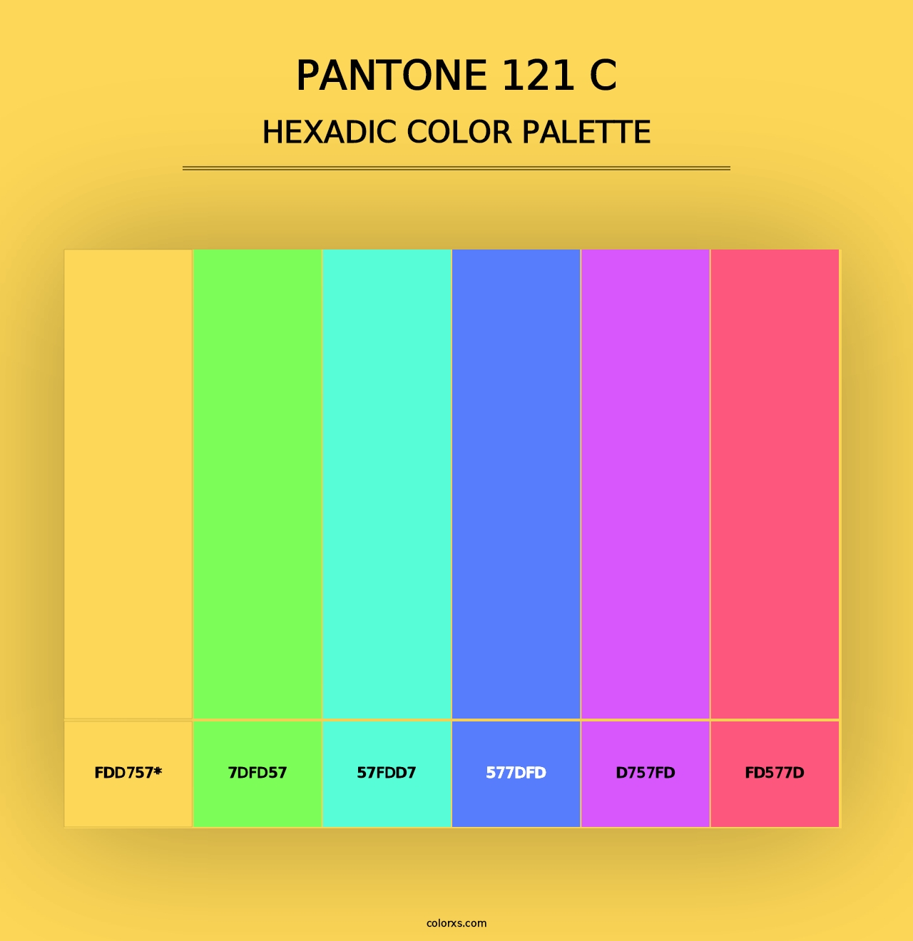 PANTONE 121 C - Hexadic Color Palette