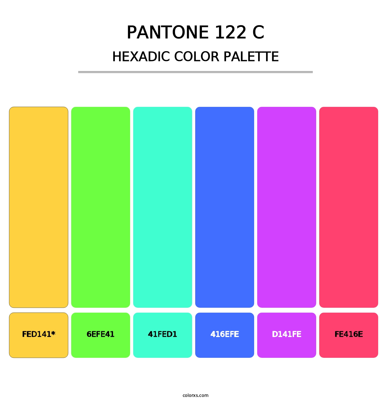 PANTONE 122 C - Hexadic Color Palette