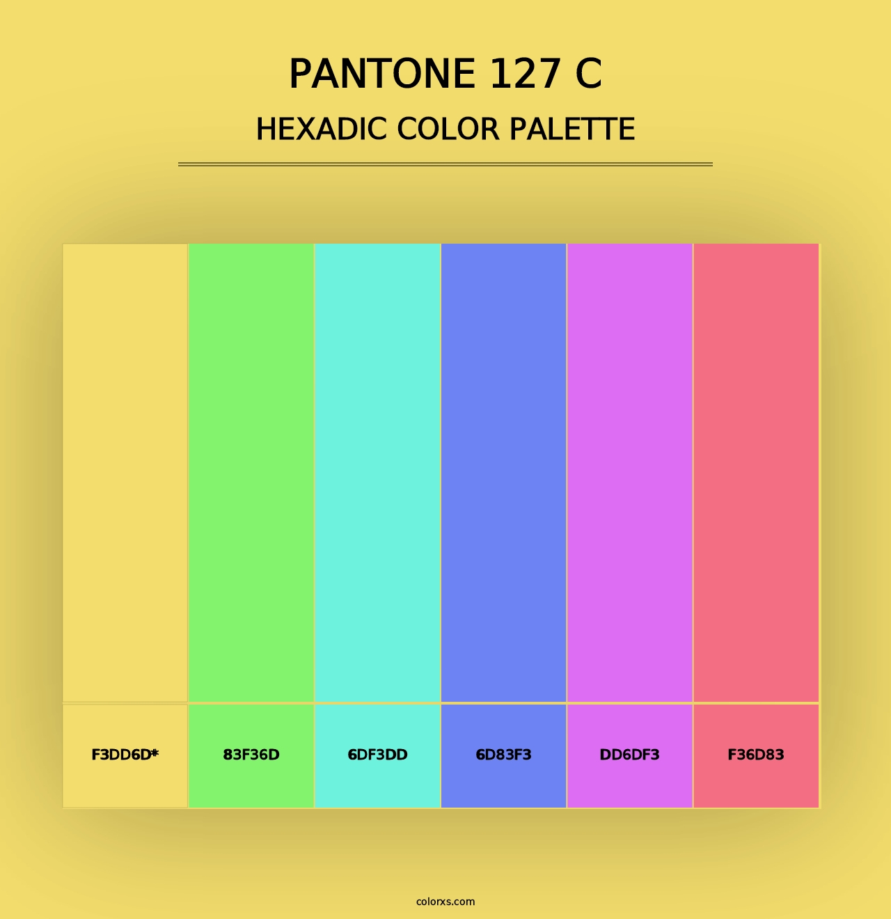 PANTONE 127 C - Hexadic Color Palette