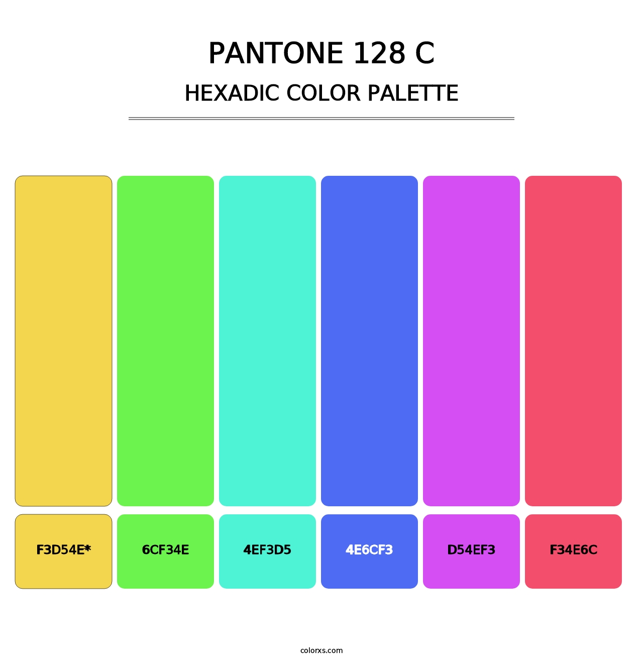 PANTONE 128 C - Hexadic Color Palette