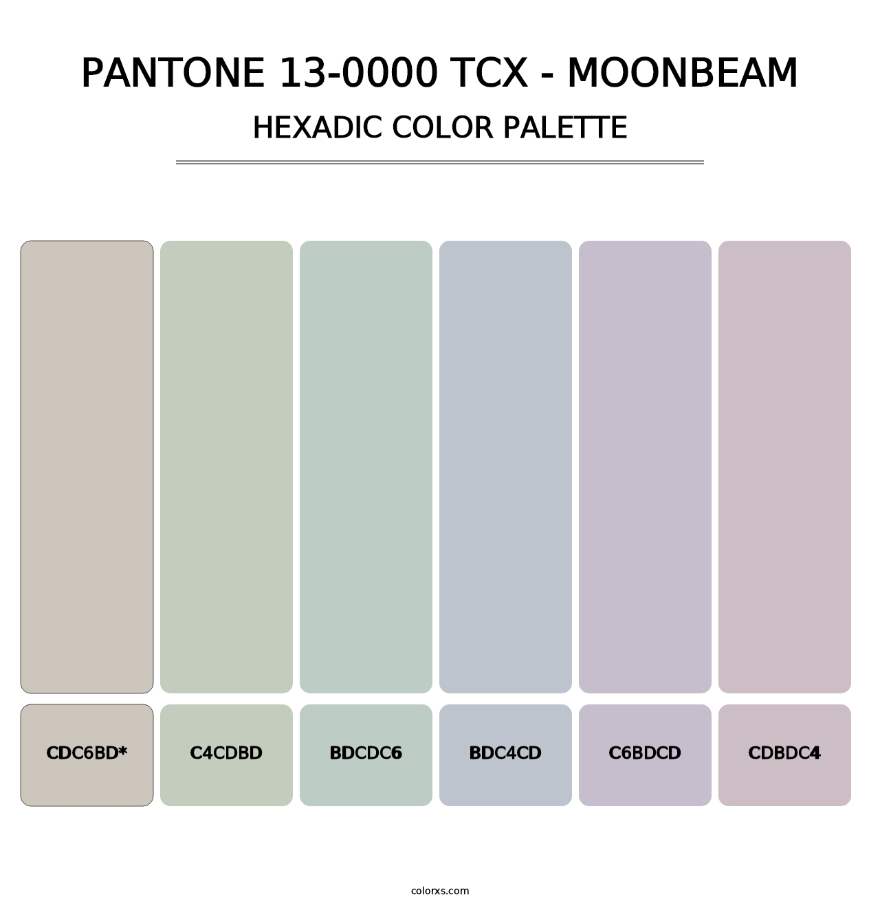 PANTONE 13-0000 TCX - Moonbeam - Hexadic Color Palette