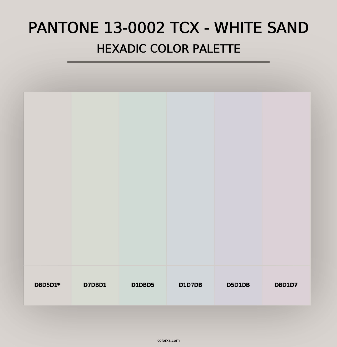 PANTONE 13-0002 TCX - White Sand - Hexadic Color Palette