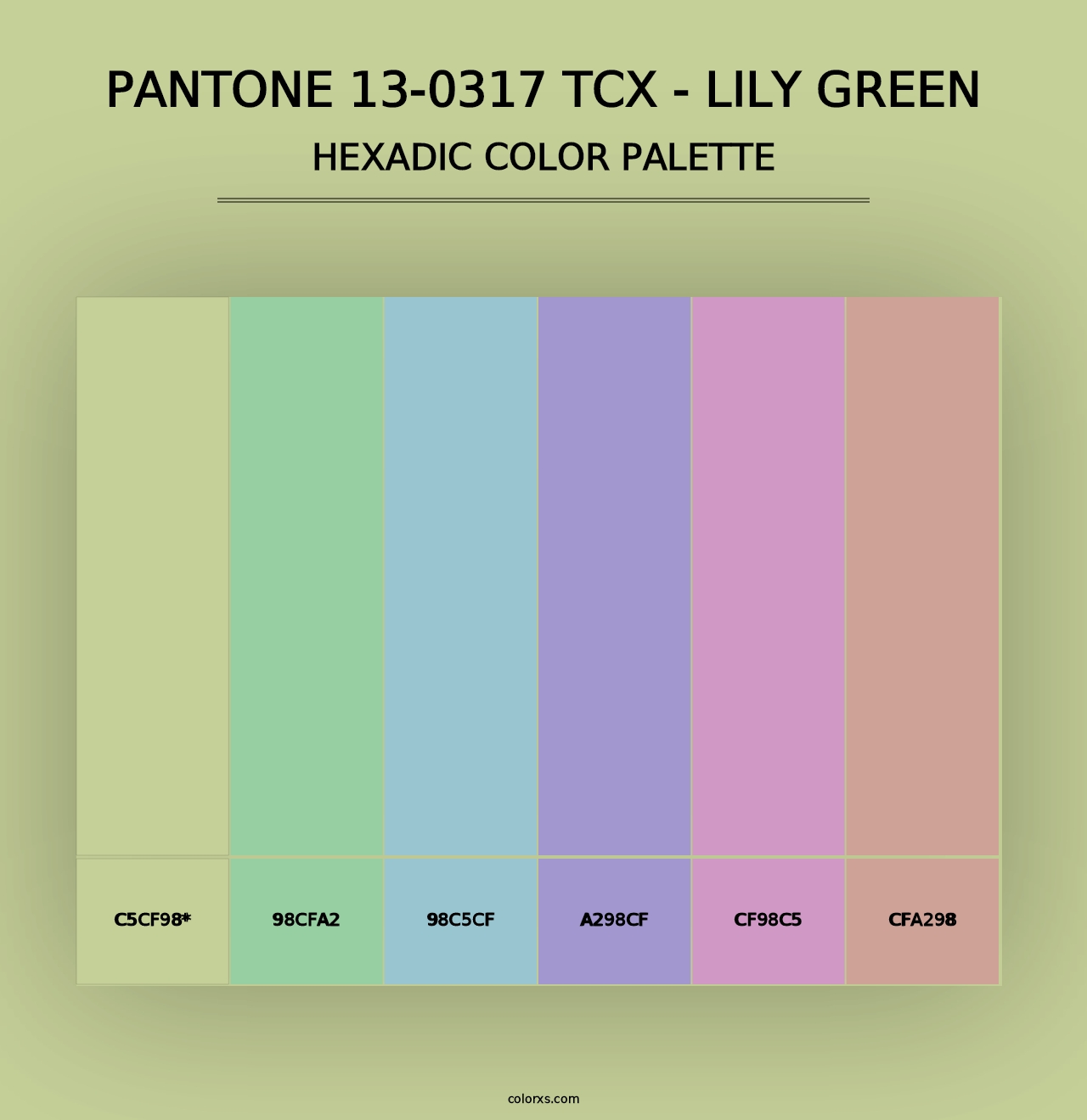 PANTONE 13-0317 TCX - Lily Green - Hexadic Color Palette