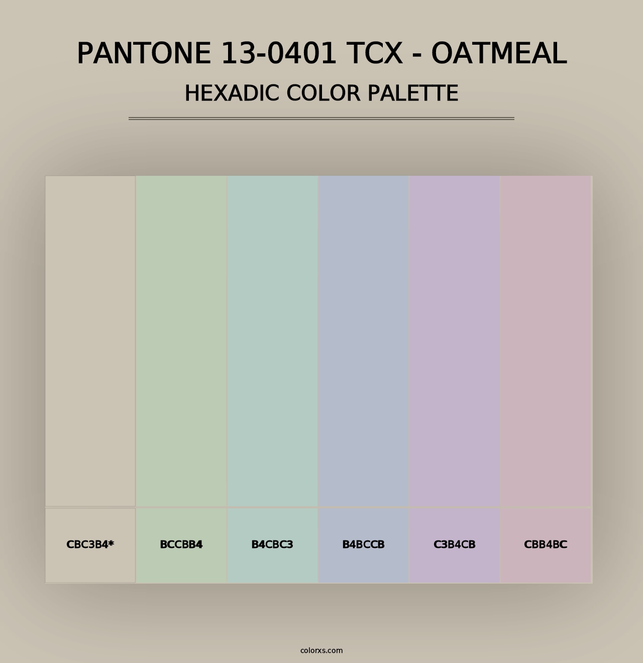 PANTONE 13-0401 TCX - Oatmeal - Hexadic Color Palette