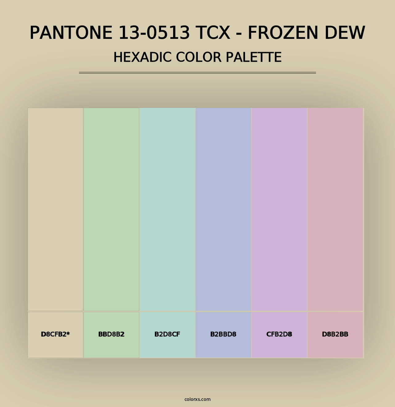 PANTONE 13-0513 TCX - Frozen Dew - Hexadic Color Palette