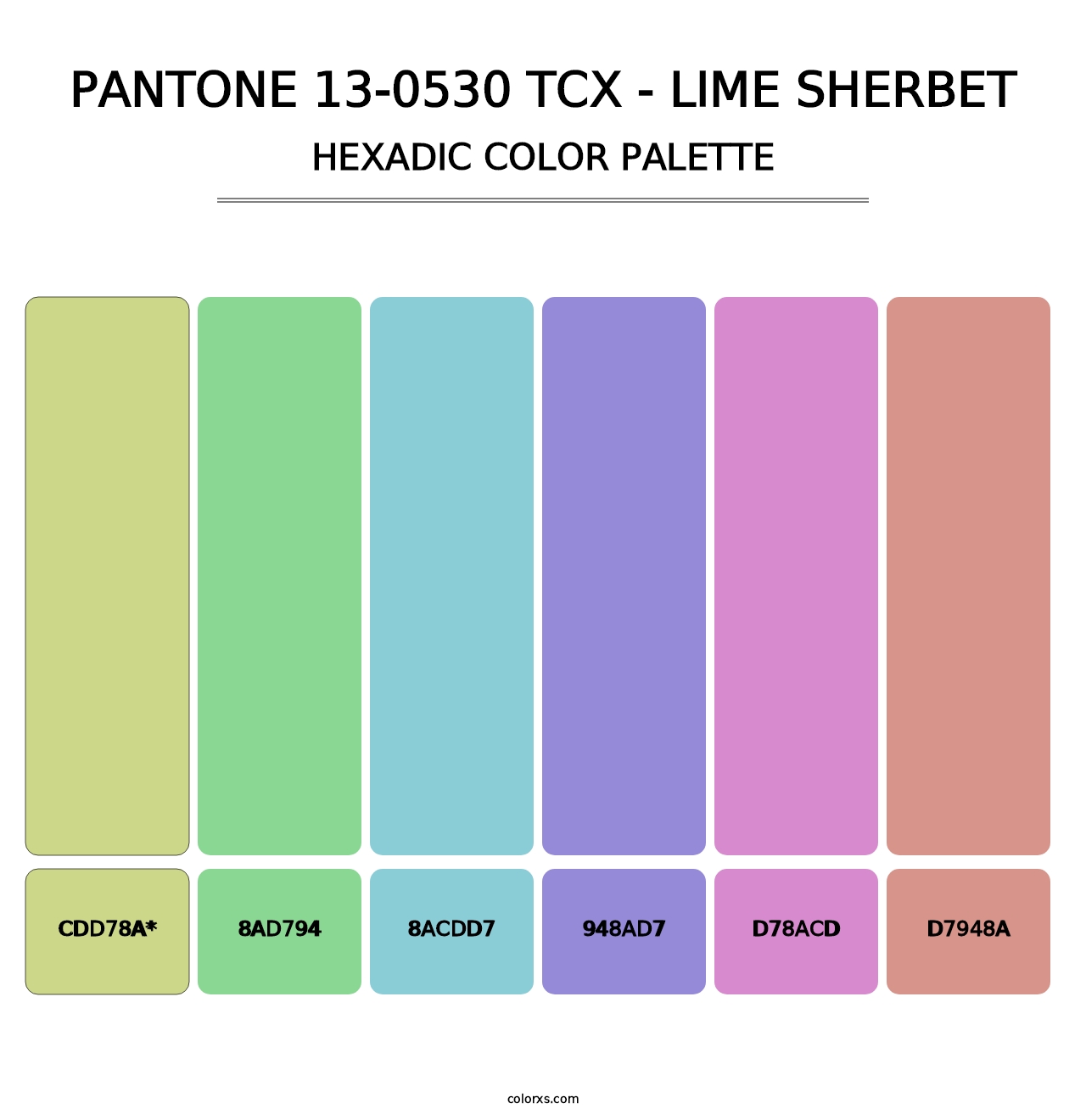 PANTONE 13-0530 TCX - Lime Sherbet - Hexadic Color Palette