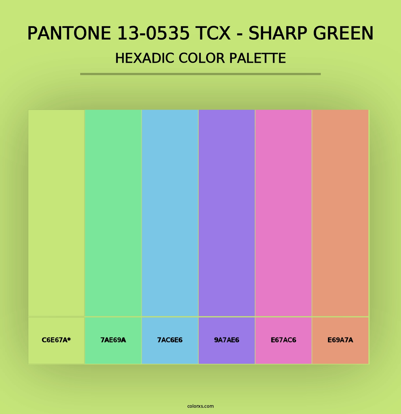 PANTONE 13-0535 TCX - Sharp Green - Hexadic Color Palette