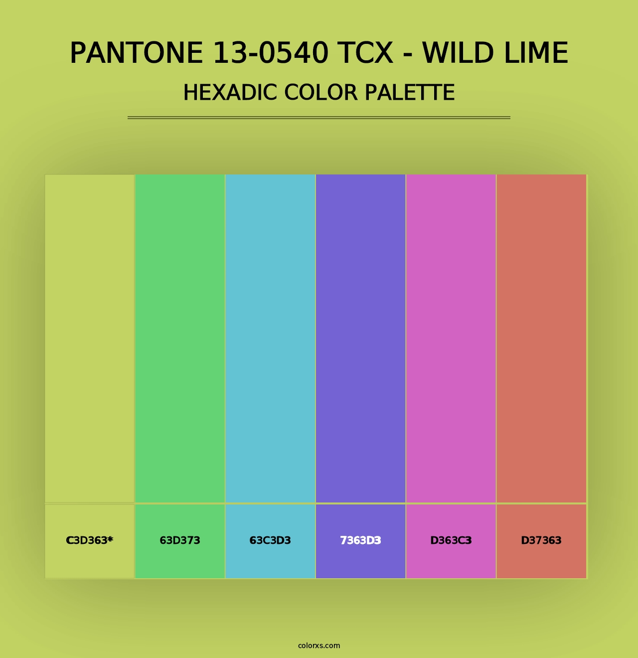 PANTONE 13-0540 TCX - Wild Lime - Hexadic Color Palette