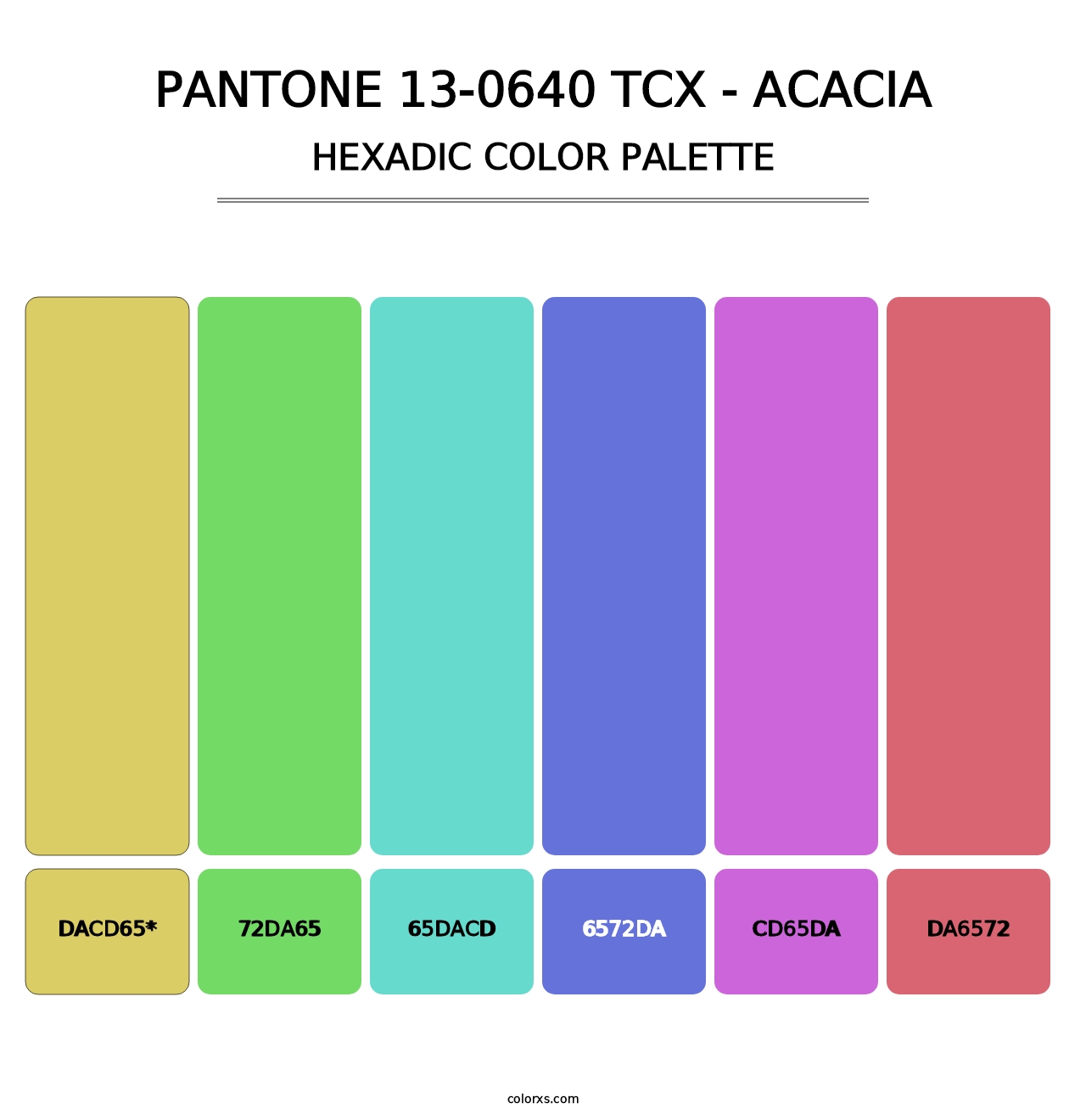 PANTONE 13-0640 TCX - Acacia - Hexadic Color Palette