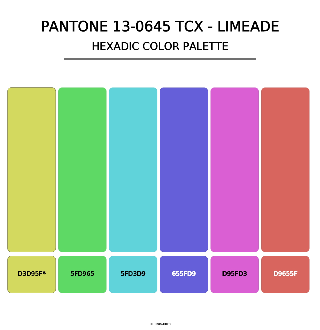 PANTONE 13-0645 TCX - Limeade - Hexadic Color Palette