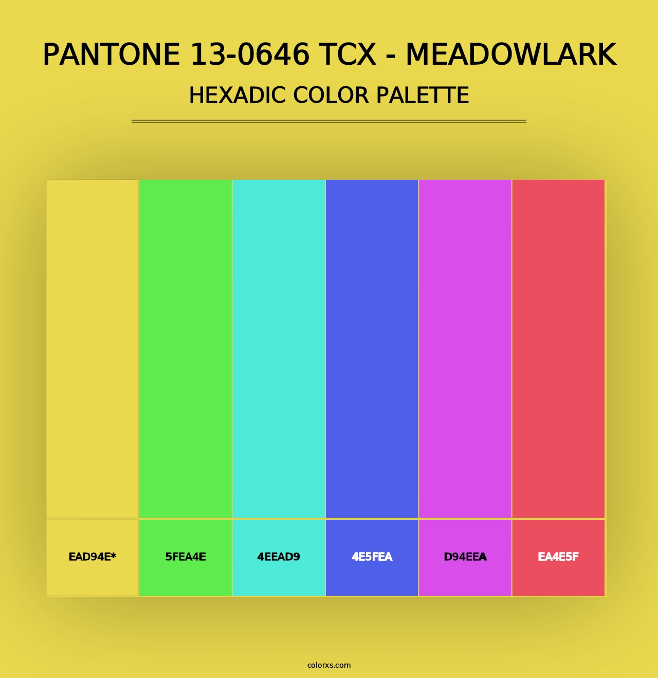 PANTONE 13-0646 TCX - Meadowlark - Hexadic Color Palette