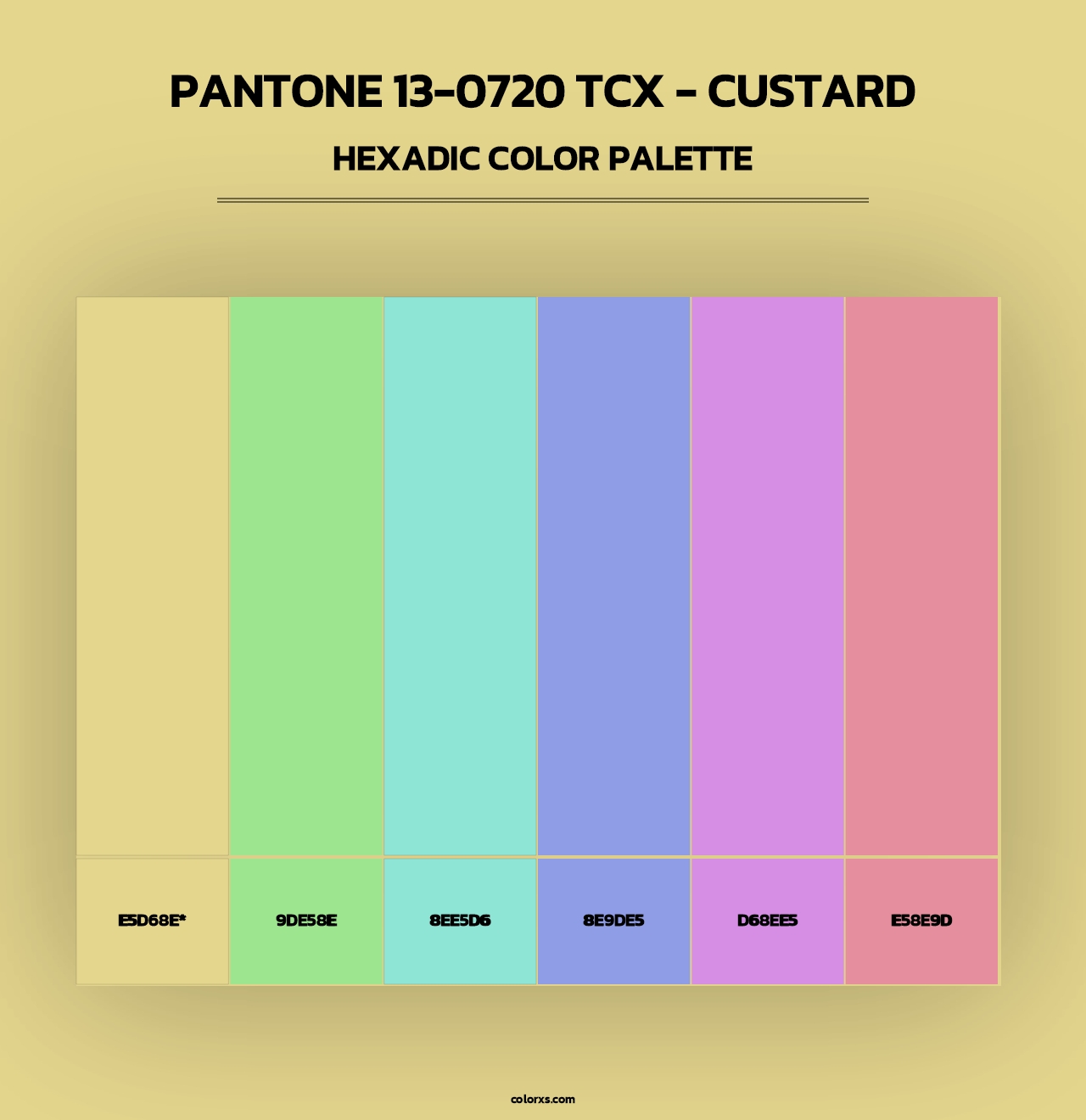 PANTONE 13-0720 TCX - Custard - Hexadic Color Palette