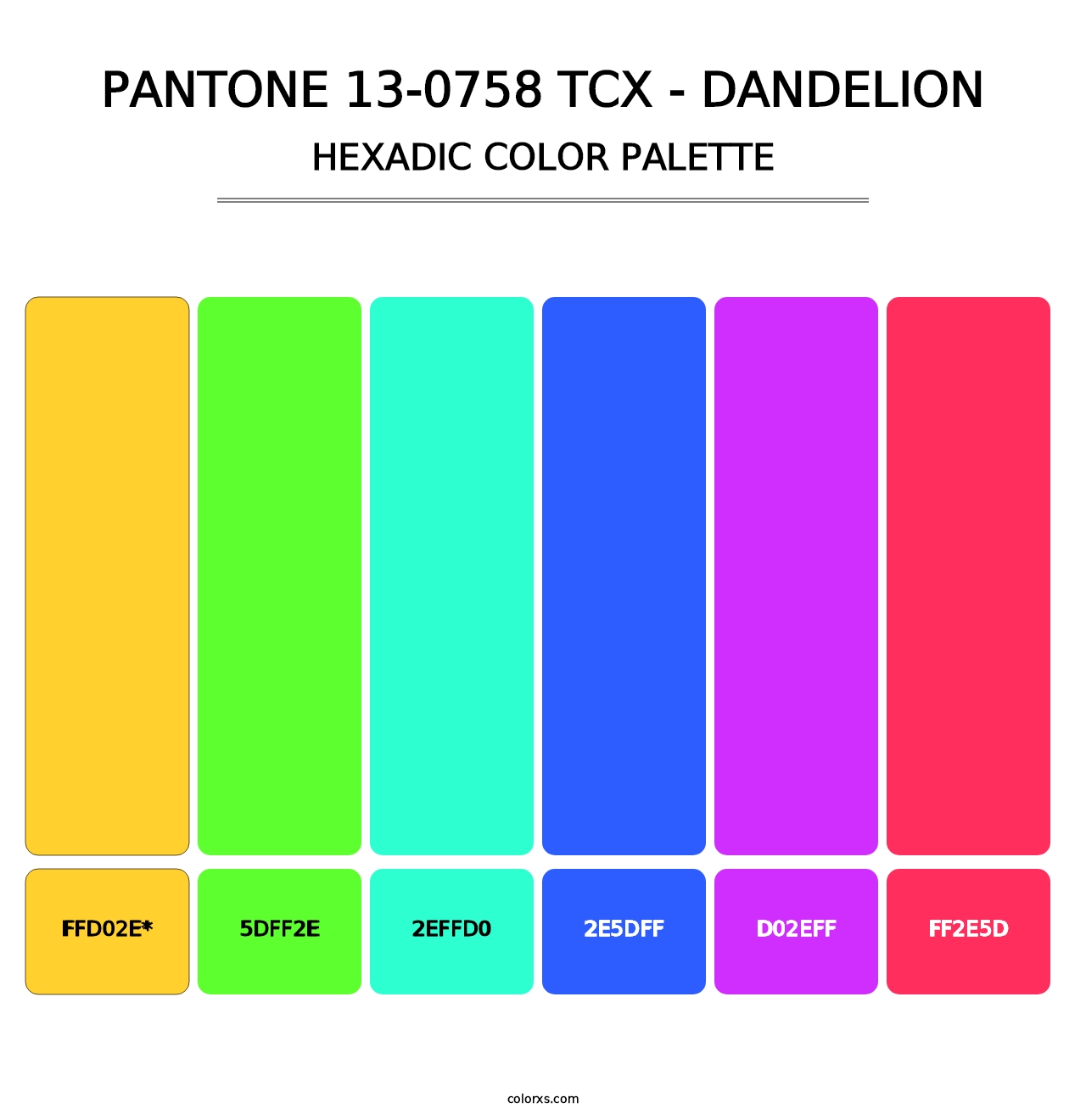 PANTONE 13-0758 TCX - Dandelion - Hexadic Color Palette