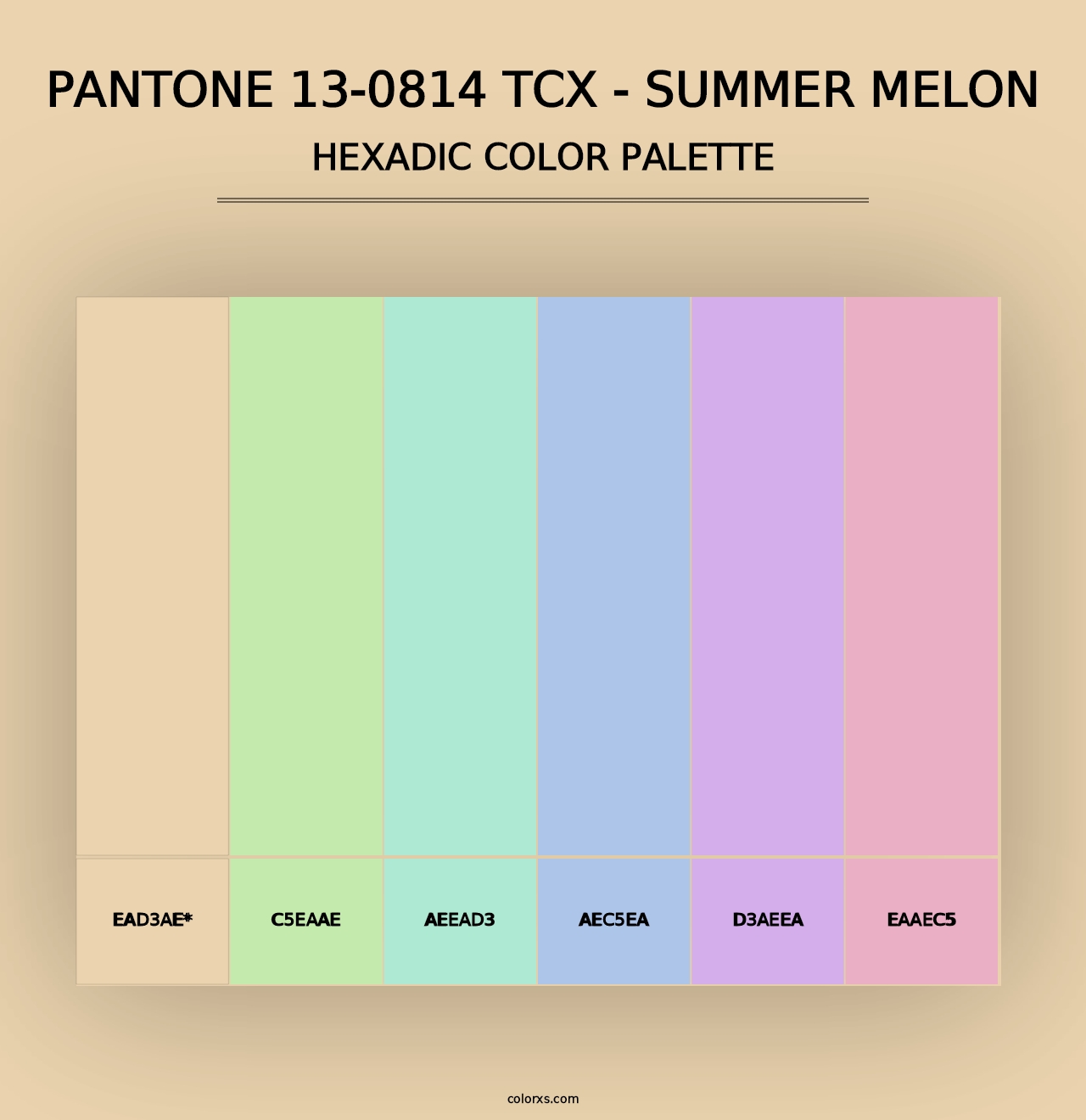 PANTONE 13-0814 TCX - Summer Melon - Hexadic Color Palette