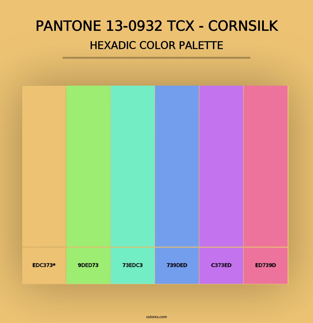 PANTONE 13-0932 TCX - Cornsilk - Hexadic Color Palette