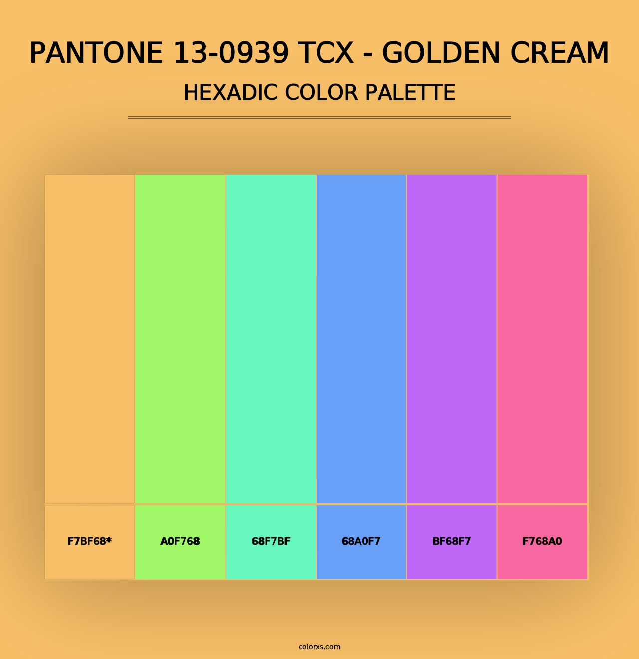 PANTONE 13-0939 TCX - Golden Cream - Hexadic Color Palette