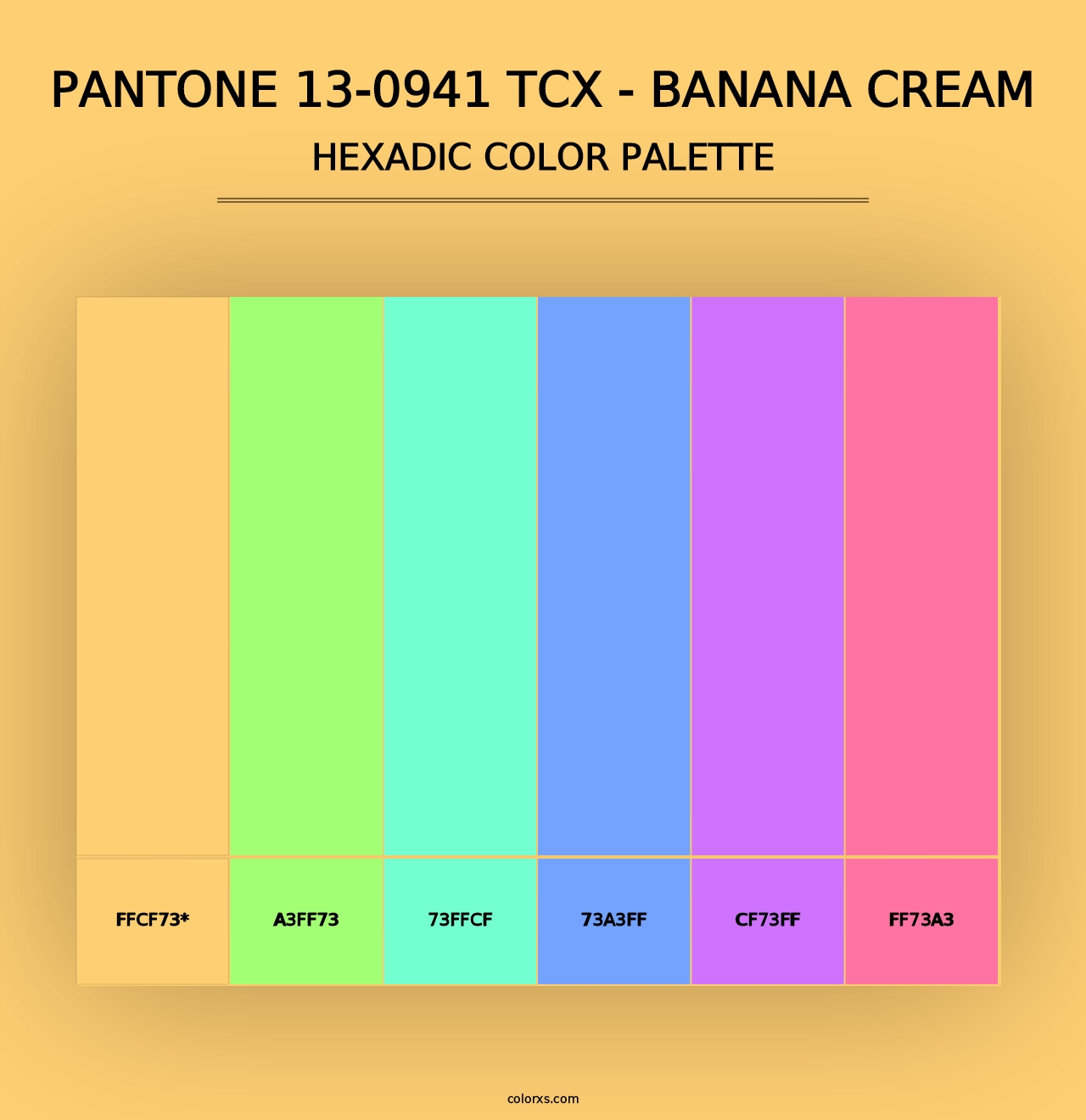 PANTONE 13-0941 TCX - Banana Cream - Hexadic Color Palette