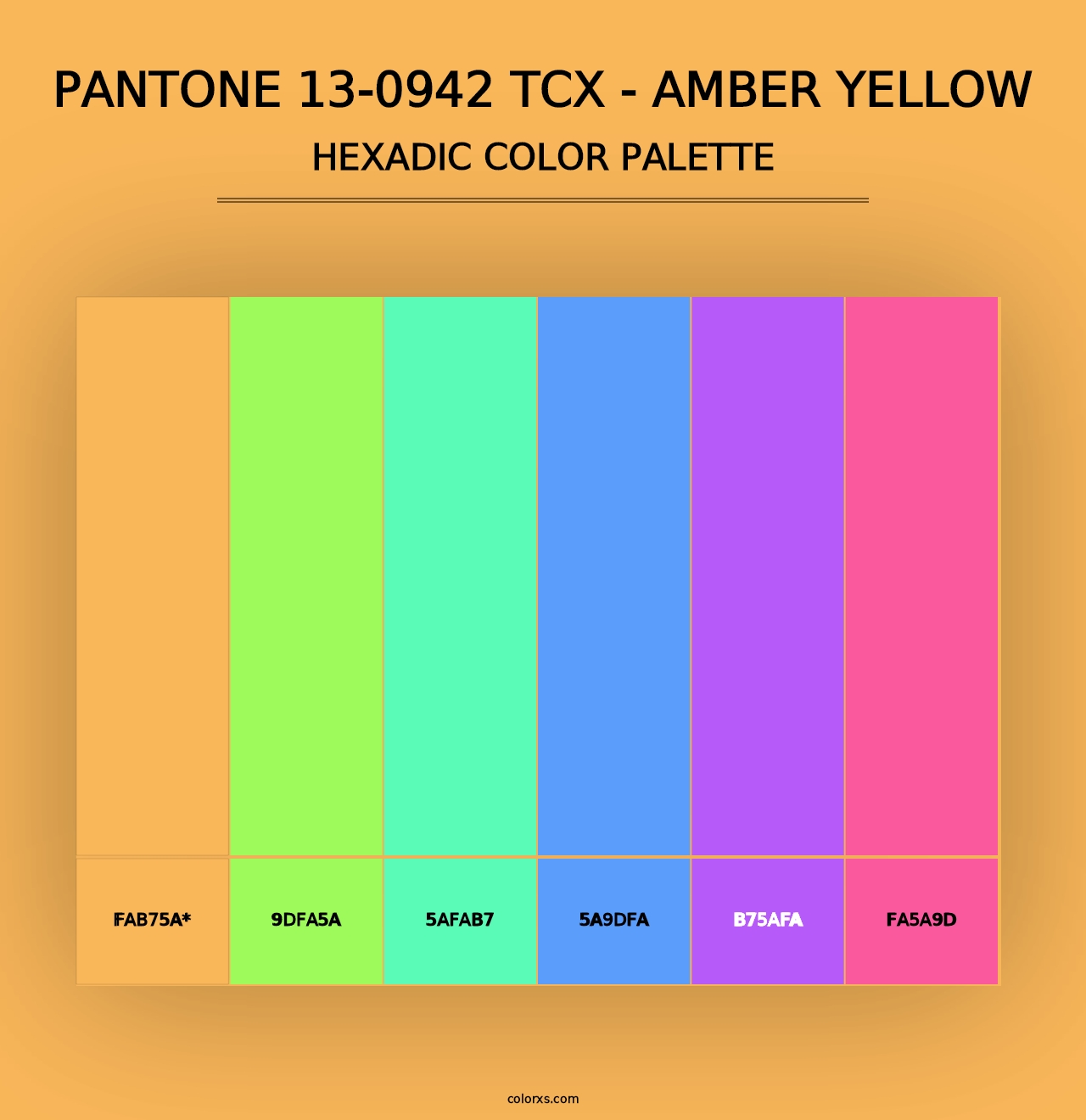 PANTONE 13-0942 TCX - Amber Yellow - Hexadic Color Palette