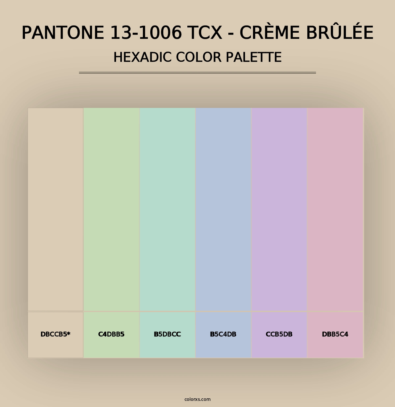 PANTONE 13-1006 TCX - Crème Brûlée - Hexadic Color Palette