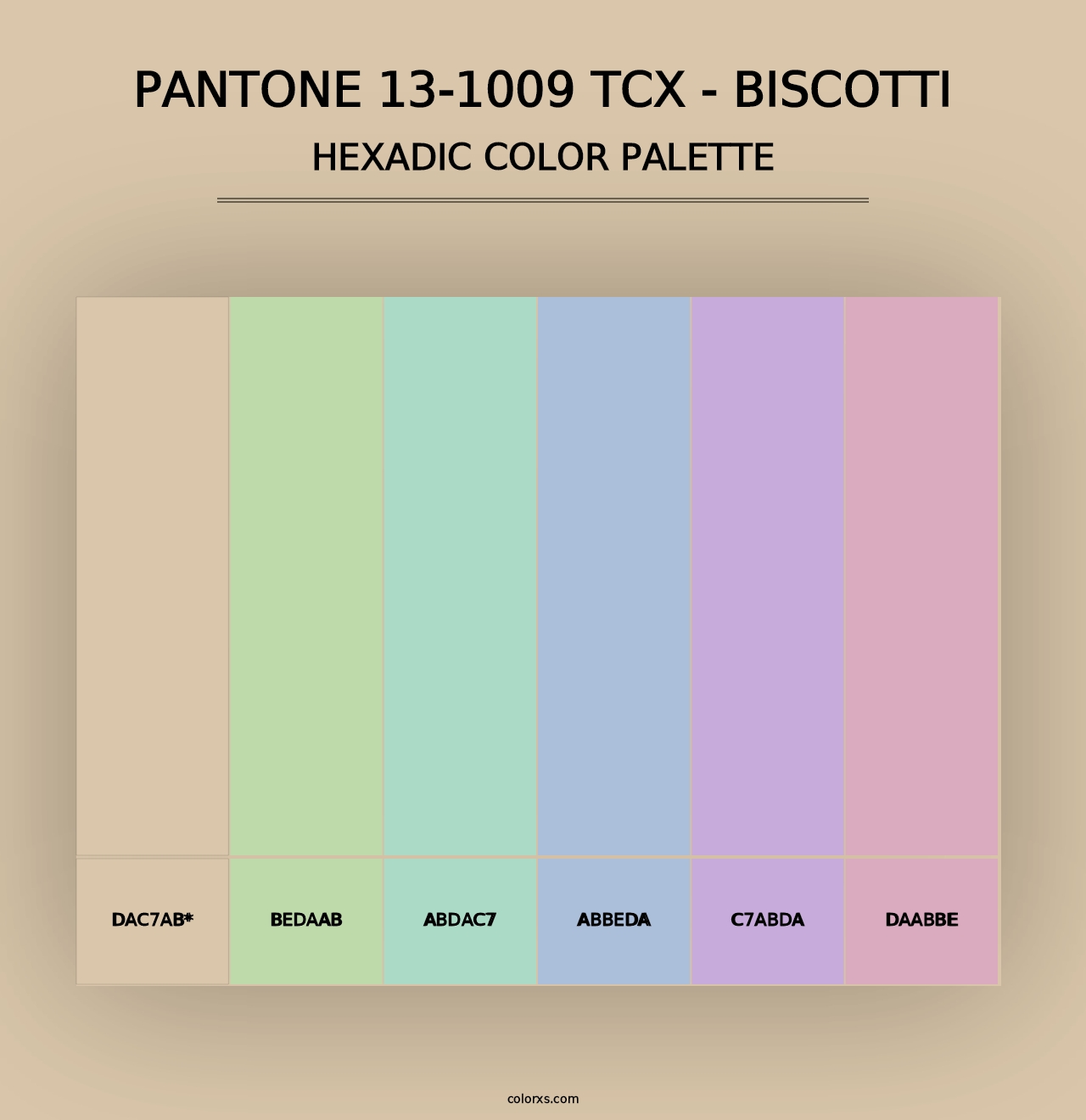 PANTONE 13-1009 TCX - Biscotti - Hexadic Color Palette