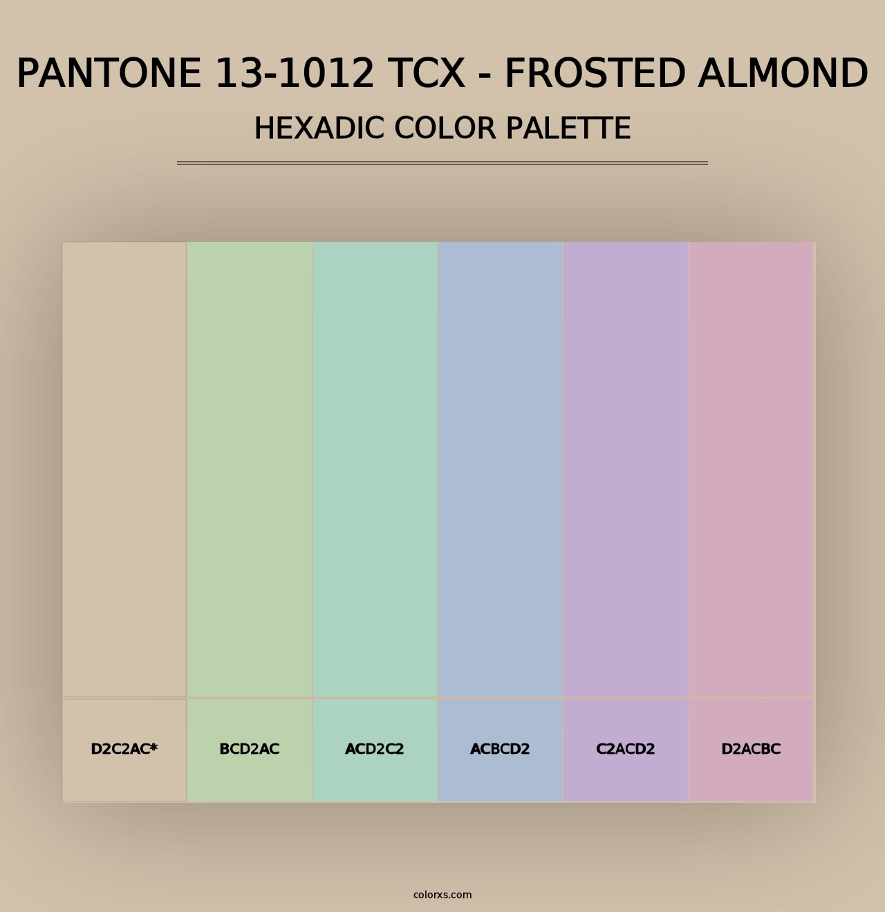 PANTONE 13-1012 TCX - Frosted Almond - Hexadic Color Palette